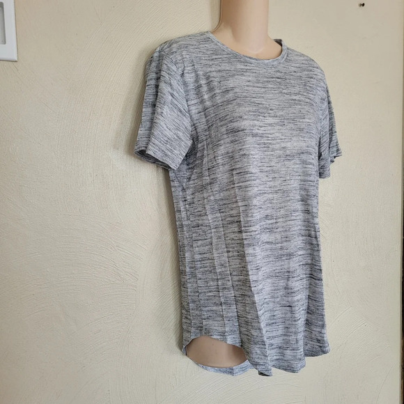 PACSUN Lounger Fit Gray Waffle Knit Hi-Low Short Sleeve T-shirt Size Women Small - Picture 5 of 9